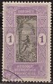 Dahomey - 1913 - Flore - 1 ¢ - Violet & Black - Dahomey, Oil Palm - Scott 42 - Man Climbing Oil Palm - 0